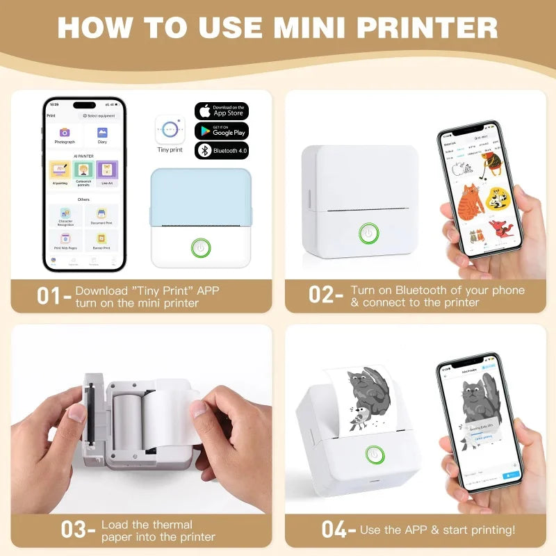 Pocket Mini Sticker Label Printer
